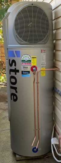 A new installation of a Store heat pump hot water system